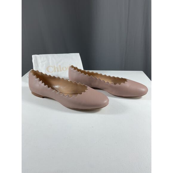 Chloé 'Lauren' Pink Leather Ballet Flats Size 8 - Picture 3 of 9